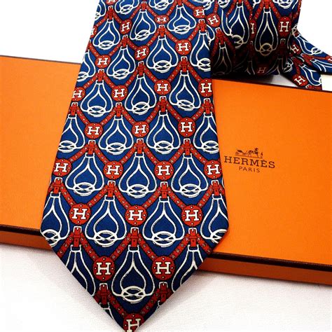 hermes tie blue h|Hermes silk ties for men.